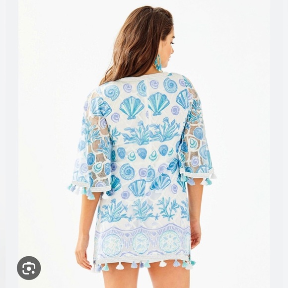 Lilly Pulitzer Jackelin Romper Bali Blue Sea To Sea - Picture 2 of 4